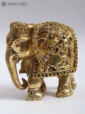 3" Small Brass Elephant | Home Decor