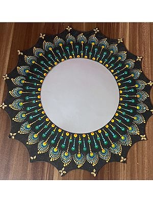 Mandala Wall Hanging Mirror | Acrylic On Mdf Wood | By Kajal Saxena