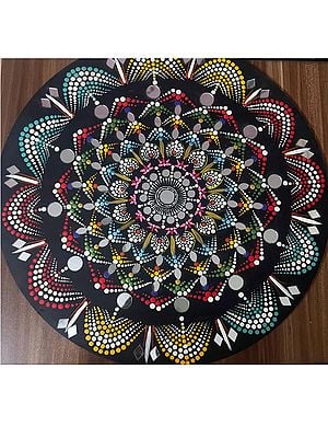 Attractive Mandala Art With Colorful Dot | Acrylic On Mdf Wood | By Kajal Saxena