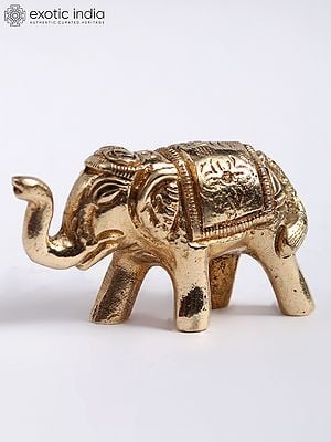 2" Small Decorative Elephant Brass Statue