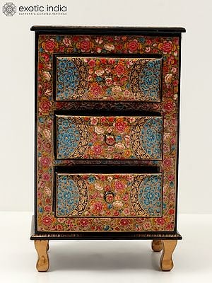 14" Fine Quality Hand Painted Chest of 3 Drawers in Wood