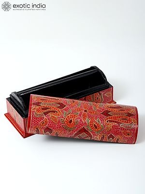 10" Hand-Painted Papier Mache Bangle Box