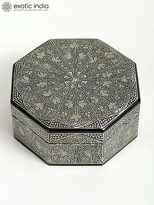 Octagon Floral Box With Superfine Work | Hand Painted