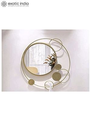 Iron Round Mirror With Small Circles | Wall Decor
