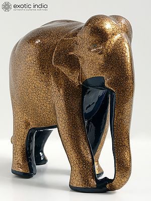 11" Hand Painted Papier Mache Elephant Figurine | From Kashmir | Home Decor