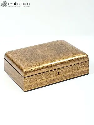 10" Hand Painted Jewellery Box in Wood with Lock | From Kashmir