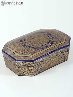 8" Superfine Handmade Papier Mache Storage Box | From Kashmir