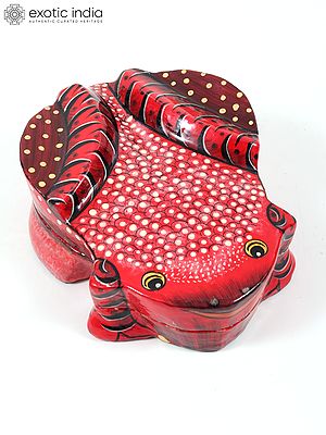 5" Frog Design Hand-Painted Papier Mache Box | From Kashmir