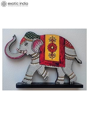 6" Beautiful Colorful Elephant | Acrylic Color On Mdf Wood