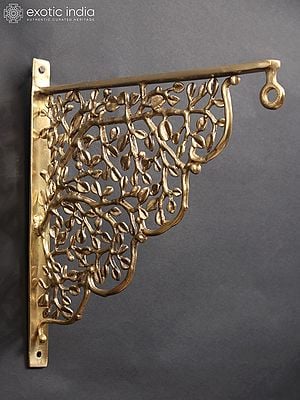 11" Tree Design Wall Hanging Bracket in Brass