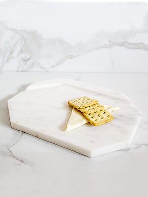 8" Marble Mini White Furrow Cheese Platter