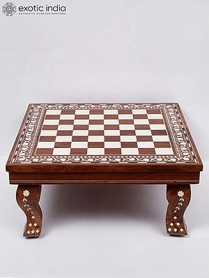 15" Wood Chess Board Chowki