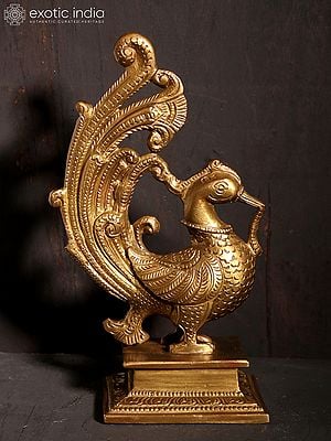 7" Peacock (Annam) | Hoysala Art | Bronze Statue