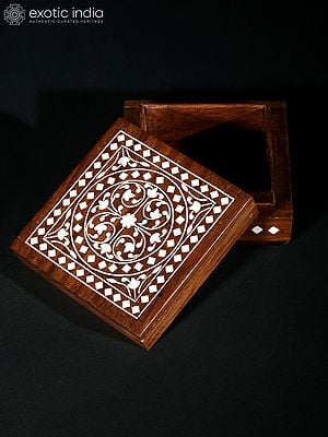 Teakwood Jewelry Box with Inlay Work