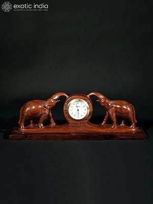 10" Elephants Table Clock | Home Decor