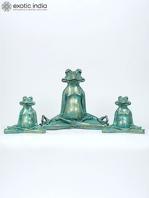 27" Decorative Meditating Frogs (Set of 3) | Resin Statue