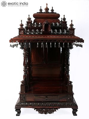 58" Large Beautiful Traditional Wood Temple