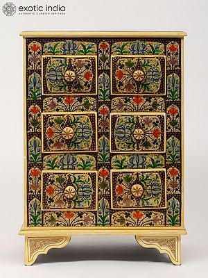 14" Hand-Painted Chest of Drawers | From Kashmir