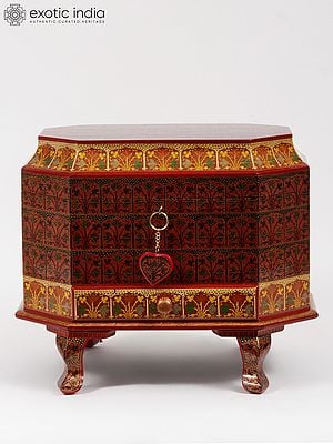 19" Hand-Painted Jewelry Box with Lock | From Kashmir