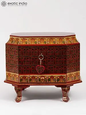 19" Hand-Painted Jewelry Box with Lock from Kashmir