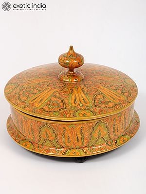 10" Hand-Painted Bowl with Lid | From Kashmir