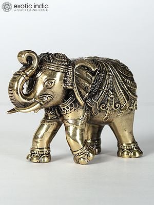 5" Small Decorative Elephant | Brass Statue