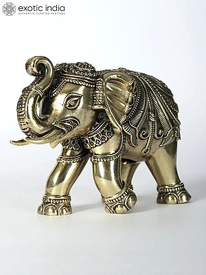 Small Decorative Elephant Brass Statue