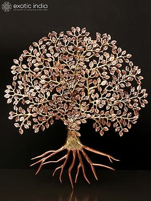 19" Wall Hanging Tree of Life | Brass with 24 Karat Rose Gold Plating