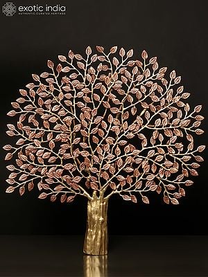 23" Wall Mounted Tree of Life | Brass with 24 Karat Rose Gold Plating