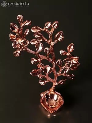 6" Small Tree with Lamp | Brass with 24 Karat Rose Gold Plating
