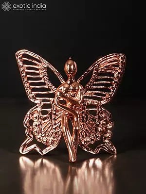 3" Small Superfine Angel with Wings | Brass with 24 Karat Rose Gold Plating