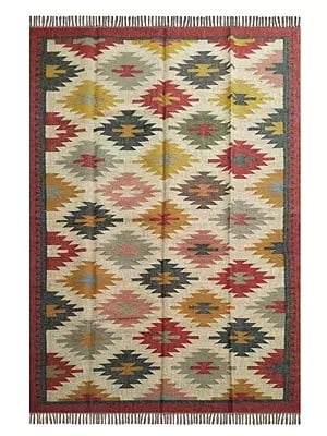 Wool And Jute Classic Style Carpet For Livingroom With Multi-Color