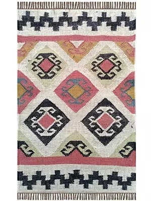 Multi-Color Homeliving Rug With Wool And Jute For Floor