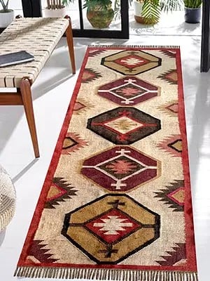 Wool And Jute Homeliving Vintage Floor Dhurrie Turkish Rug