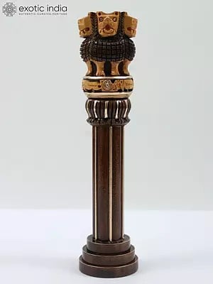 Ashoka Stambh - The National Emblem of India | Wood Carving | Table Piece |  Multiple Sizes