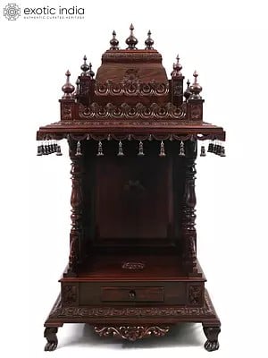 46" Large Puja Temple in Rosewood
