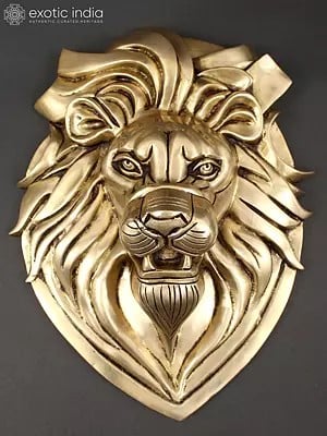 11" Brass Lion Head | Wall Hanging