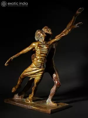 16" Contemporary Dance Couple Brass Sculpture | Home Décor