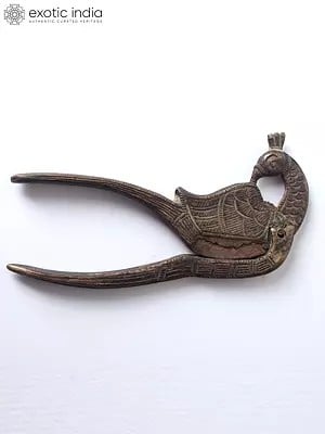 4" Peacock Design Bronze Sarota/Nut Cracker