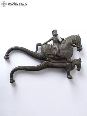 7" King Riding on Horse Design Sarota/Nut Cracker in Bronze