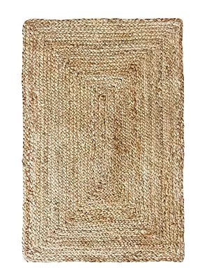 Handwoven Natural Jute Braided Reversible Accent Rugs for Bedroom
