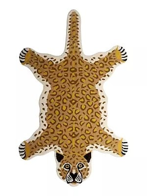 Leopard Shaped Handmade Yogic Asana Mat from Mirzapur