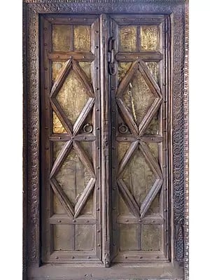 75" Large Wood Handmade Door From Rajasthan | Antique Door