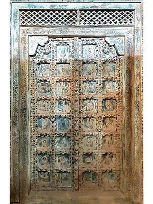 100" Large Indian Handmade Double Door In Wood | From Rajasthan