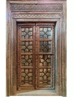 92" Large Exterior Indian Old Door | Wood Door