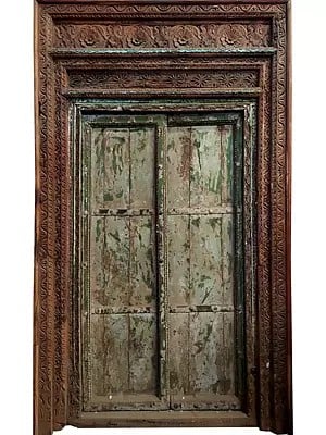 95" Large Indian Handmade Door From Jodhpur | Carving Door