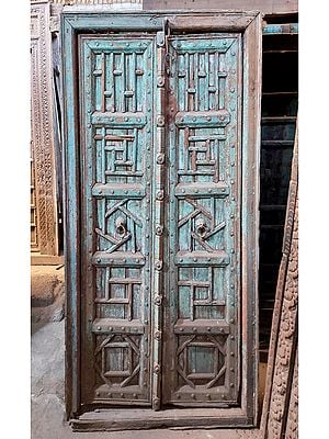72" Large Traditional Indian Village wood Designer Door