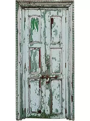 78" Large Traditional Simple Wood Door With Frame
