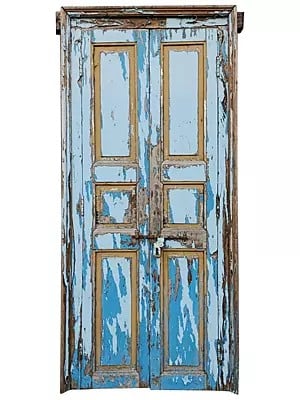 77" Large Traditional Wood Door With Frame