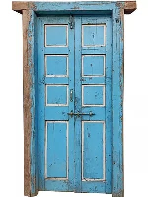 72" Large Traditional Village Wood Door With Frame